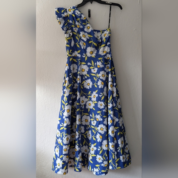 kate spade Dresses & Skirts - Kate Spade Blue Floral One Shoulder Dress